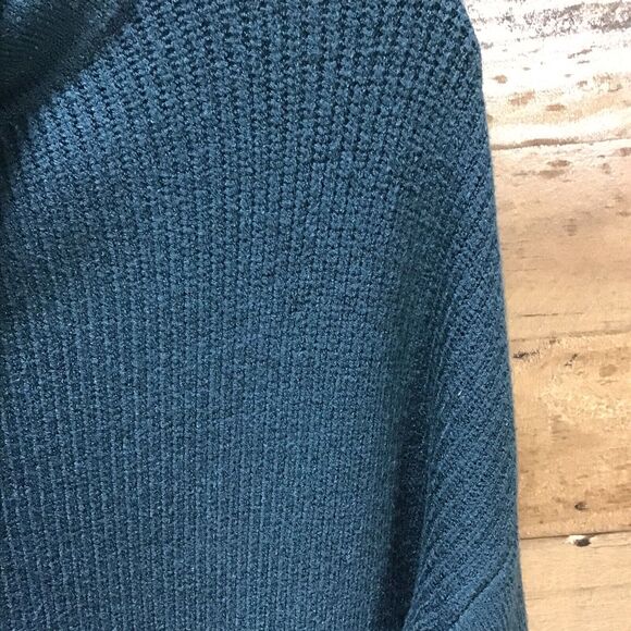Devotion by Cyrus Sweater Womens Size Small  Cowl Neck Chunky Knit Teal Blue New - Picture 13 of 15